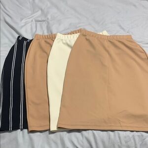 Like New Stylish Tan and Cream Kids Layering Skirt Set
